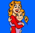 Dibujo Madre e hija abrazadas pintado por jenifersuarezt.