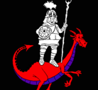 Dibujo Caballero San Jorge y el dragon pintado por joseantonio