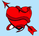Dibujo Corazón con flecha pintado por jackeline