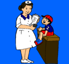 Dibujo Enfermera y niño pintado por gabriel