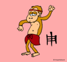 Dibujo Mono  pintado por ninfa