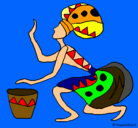 Dibujo Mujer con tambor pintado por elafricanotambor