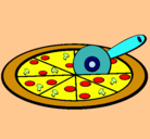 Dibujo Pizza pintado por eva