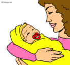 Dibujo Madre con su bebe II pintado por alex
