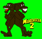 Dibujo Madagascar 2 Manson y Phil 2 pintado por azucena