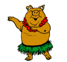 Dibujo Cerdo hawaiano pintado por zaIRA