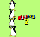 Dibujo Madagascar 2 Pingüinos pintado por candela