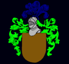 Dibujo Escudo de armas y casco pintado por pajaro