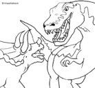 Dibujo Lucha de dinosaurios pintado por RinOh