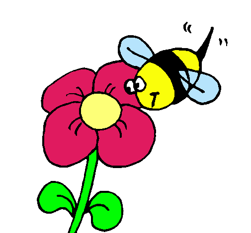 Abeja y flor