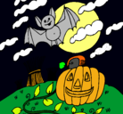 Dibujo Paisaje de Halloween pintado por bbb