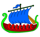 Dibujo Barco vikingo pintado por oscar