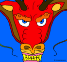 Dibujo Cabeza de dragón pintado por rebeca