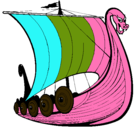 Dibujo Barco vikingo pintado por dragon
