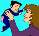 Dibujo Madre con su bebe pintado por fridaymonse