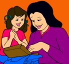 Dibujo Madre e hija pintado por elena