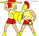 Dibujo Lucha de gladiadores pintado por lalito