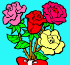 Dibujo Ramo de rosas pintado por paracaro
