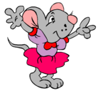 Dibujo Rata con vestido pintado por RATITA