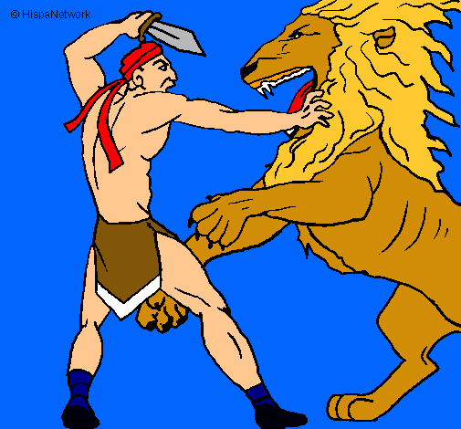 Gladiador contra león