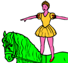 Dibujo Trapecista encima de caballo pintado por martin