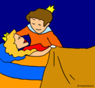 Dibujo La princesa durmiente y el príncipe pintado por sofia
