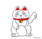 Dibujo Gato de la suerte pintado por natita