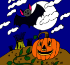 Dibujo Paisaje de Halloween pintado por nochedebrujas