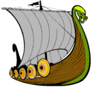 Dibujo Barco vikingo pintado por mateo