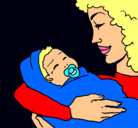 Dibujo Madre con su bebe II pintado por mgt62