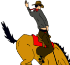 Dibujo Vaquero en caballo pintado por andres