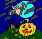 Dibujo Paisaje de Halloween pintado por mg