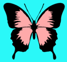 Dibujo Mariposa con alas negras pintado por aza