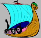 Dibujo Barco vikingo pintado por piolin