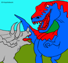 Dibujo Lucha de dinosaurios pintado por alexander