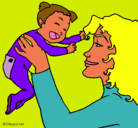 Dibujo Madre con su bebe pintado por Cristina