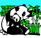Dibujo Mama panda pintado por Maxi