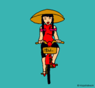 Dibujo China en bicicleta pintado por karen
