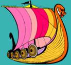 Dibujo Barco vikingo pintado por german