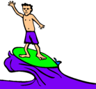 Dibujo Surfista pintado por coque
