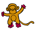 Dibujo Mono pintado por hiram