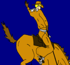 Dibujo Vaquero en caballo pintado por rodri