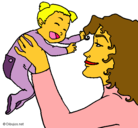 Dibujo Madre con su bebe pintado por mipeke