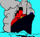 Dibujo Barco de vapor pintado por franco