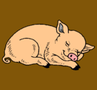 Dibujo Cerdo durmiendo pintado por fatima