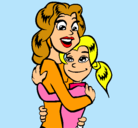 Dibujo Madre e hija abrazadas pintado por NAILA
