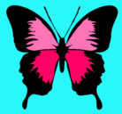 Dibujo Mariposa con alas negras pintado por MONCE