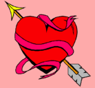 Dibujo Corazón con flecha pintado por Mascara