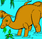 Dibujo Dinosaurio comiendo pintado por eulices