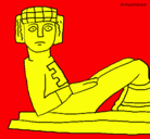 Dibujo Estatua Chac Mool pintado por max